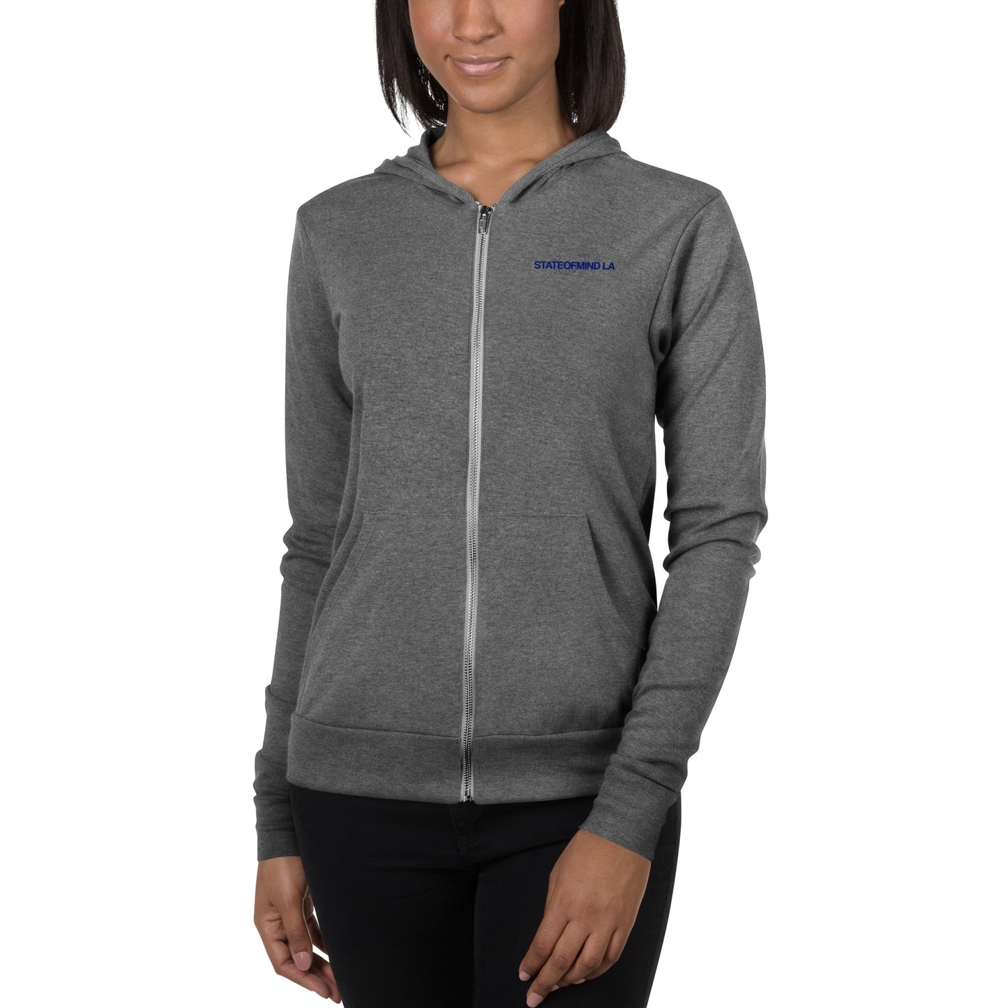 Blue Logo DTG Print- Unisex Zip Hoodie