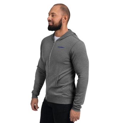 Blue Logo DTG Print- Unisex Zip Hoodie
