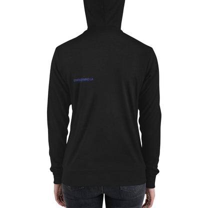 Blue Logo DTG Print- Unisex Zip Hoodie