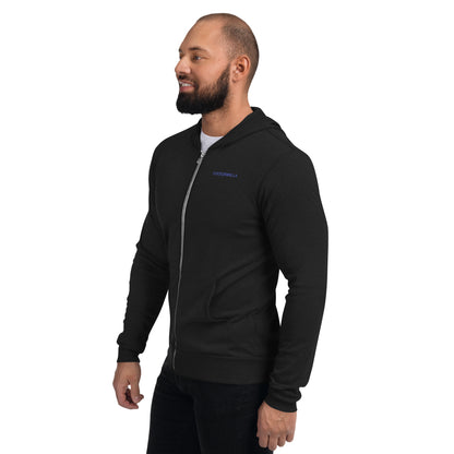 Blue Logo DTG Print- Unisex Zip Hoodie