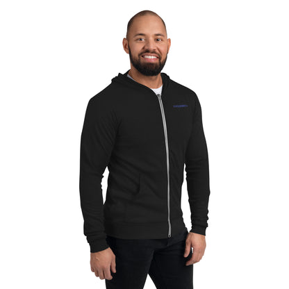 Blue Logo DTG Print- Unisex Zip Hoodie