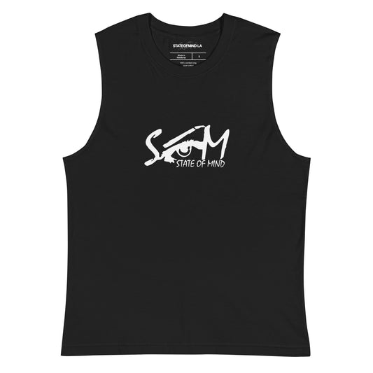 State of Mind Center Print DTG- Muscle Black Shirt