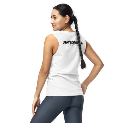 State of Mind Muscle Logo Print DTG- white Shirt
