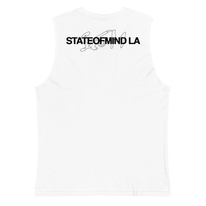 State of Mind Muscle Logo Print DTG- white Shirt