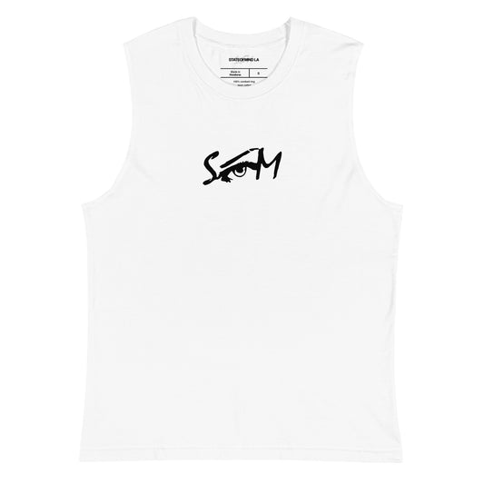 State of Mind Muscle Logo Print DTG- white Shirt