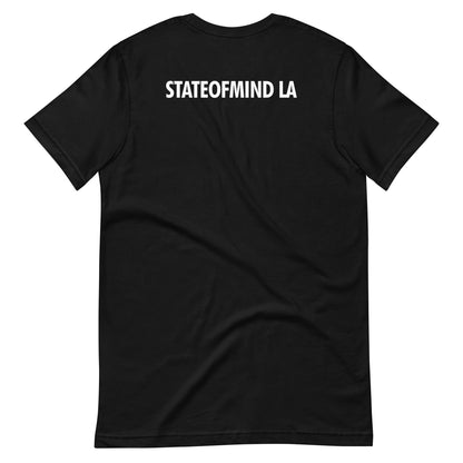 STATEOFMINDLA- White Font DTG Print- Unisex staple eco t-shirt