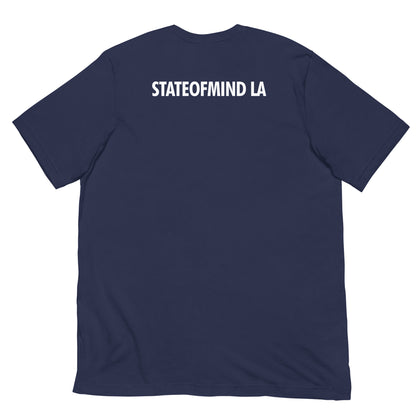 STATEOFMINDLA- White Font DTG Print- Unisex staple eco t-shirt